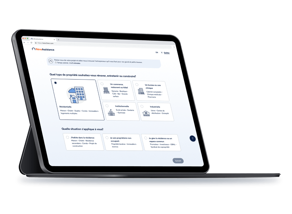 Submission form on a tablet