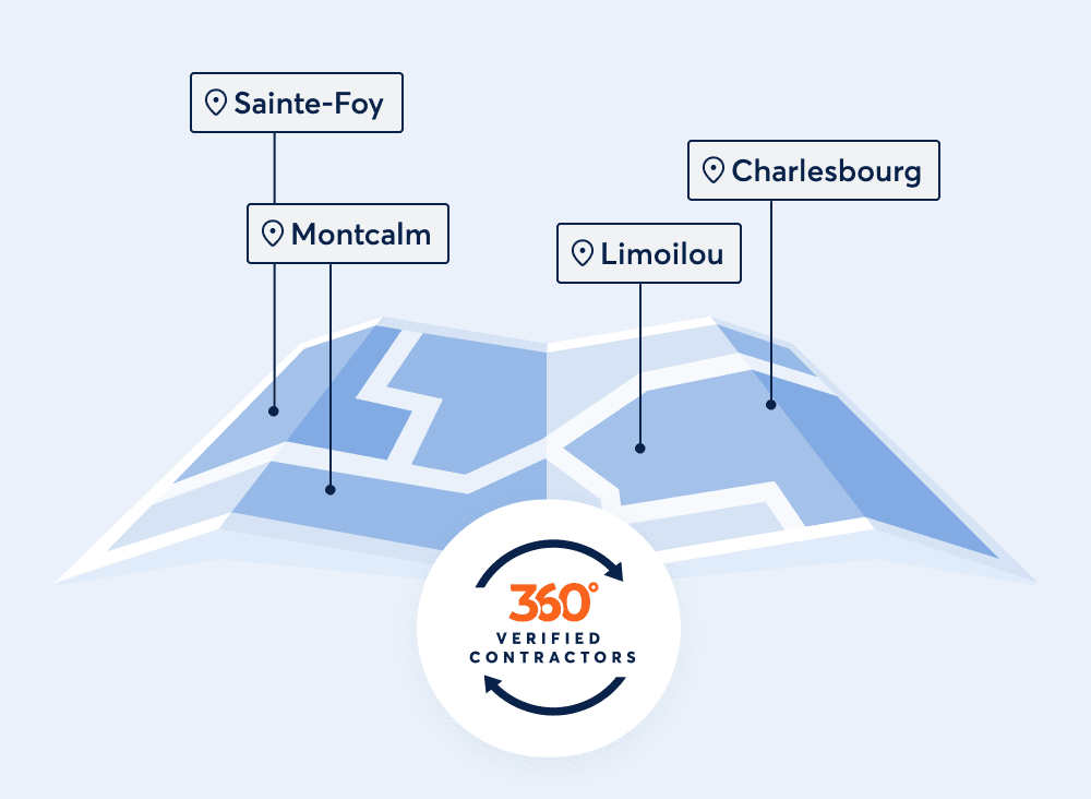 Sainte-Foy, Charlesbourg, Montcalm, Limoilou. 360° verified contractors.