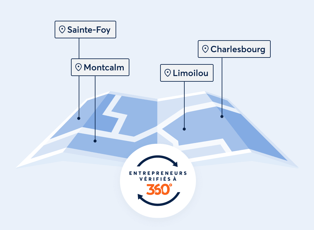 Sainte-Foy, Charlesbourg, Montcalm, Limoilou. Entrepreneurs vérifiés à 360°.