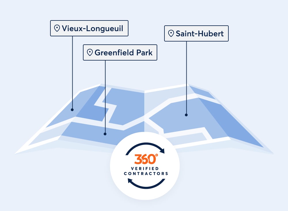 Vieux-Longueuil, Saint-Hubert, Greenfield Park. 360° verified contractors.