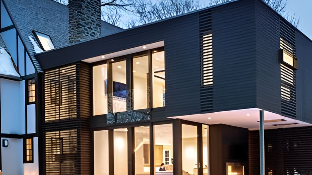 cantilever home extension to vintage house