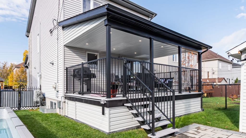 modern house with grey house siding