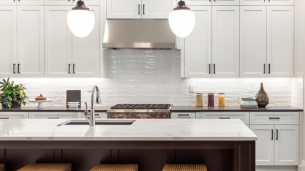 modern kitchen remodeled with kitchen island