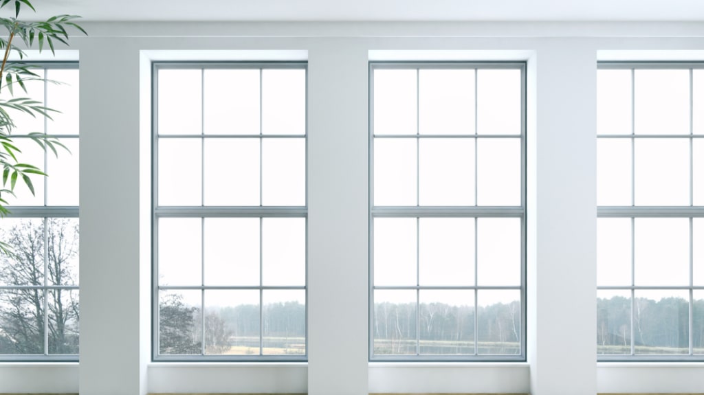 full wall of white windows