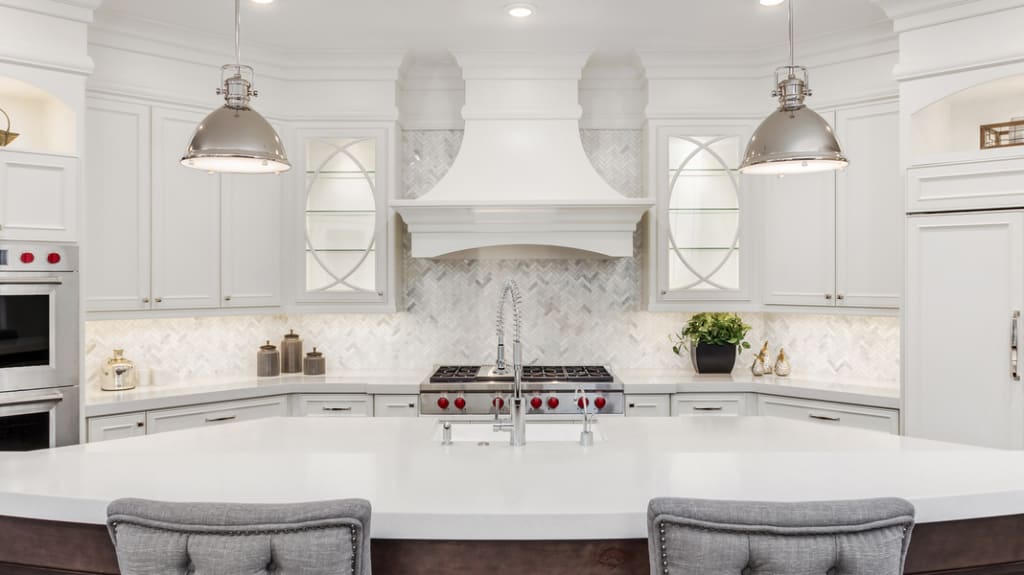 high end oval-shaped kitchen