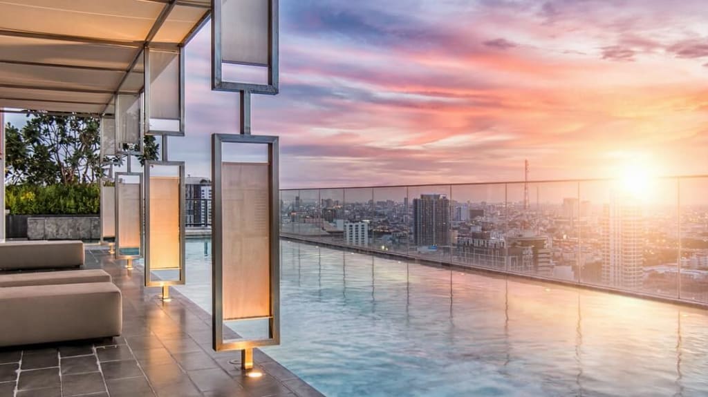 rooftop terrace with pool