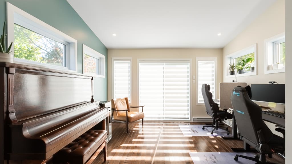 new home addition with office and natural lighting