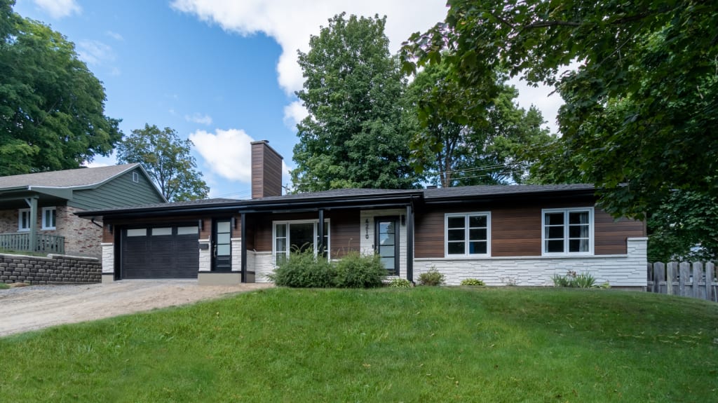 outside landscaping, exterior refacing, and home addition