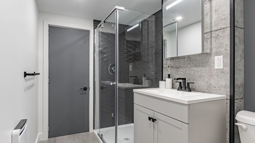 bathroom renovation with contemporary shower