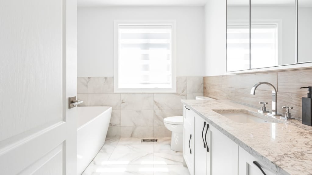 Une salle de bains blanche classique