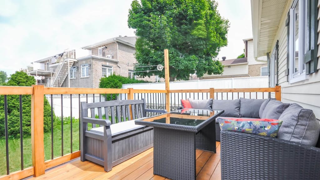 wooden patio newly renovated