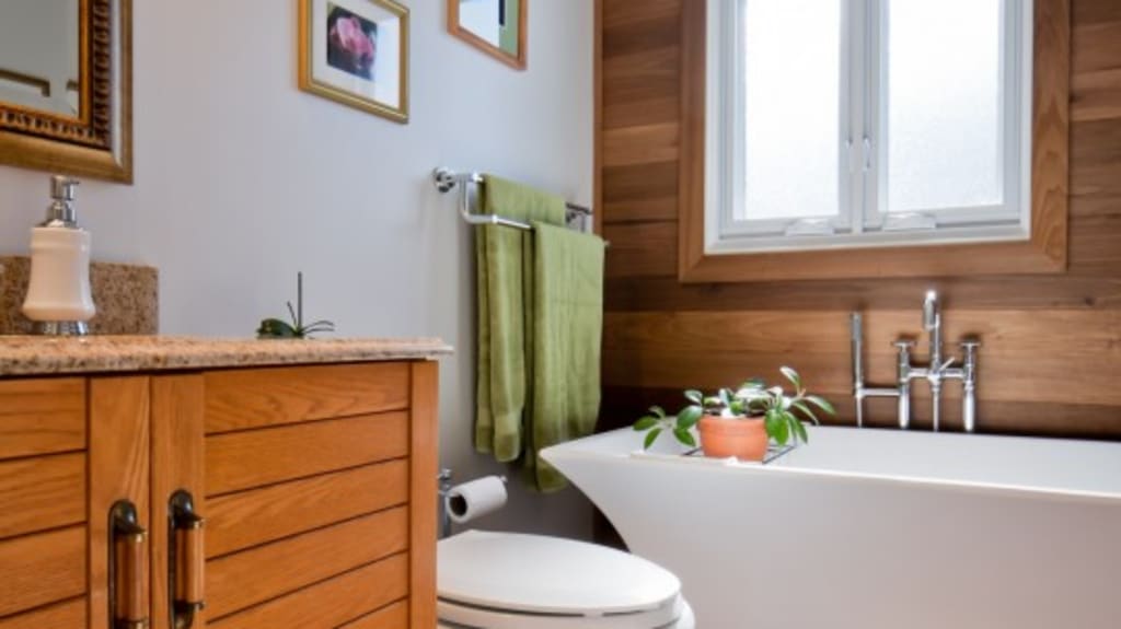 salle de bain de bois