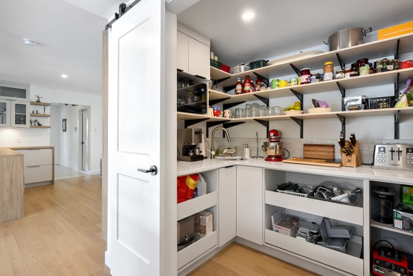 Large customized walk-in kitchen pantry