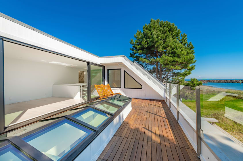Modern wooden deck