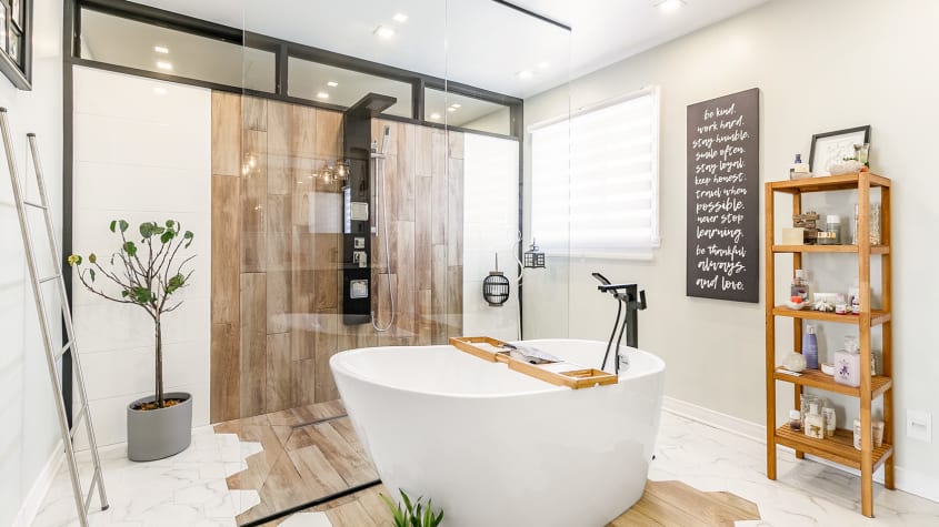 Inspiration de salle de bain rénovée par un entrepreneur du réseau de RénoAssistance