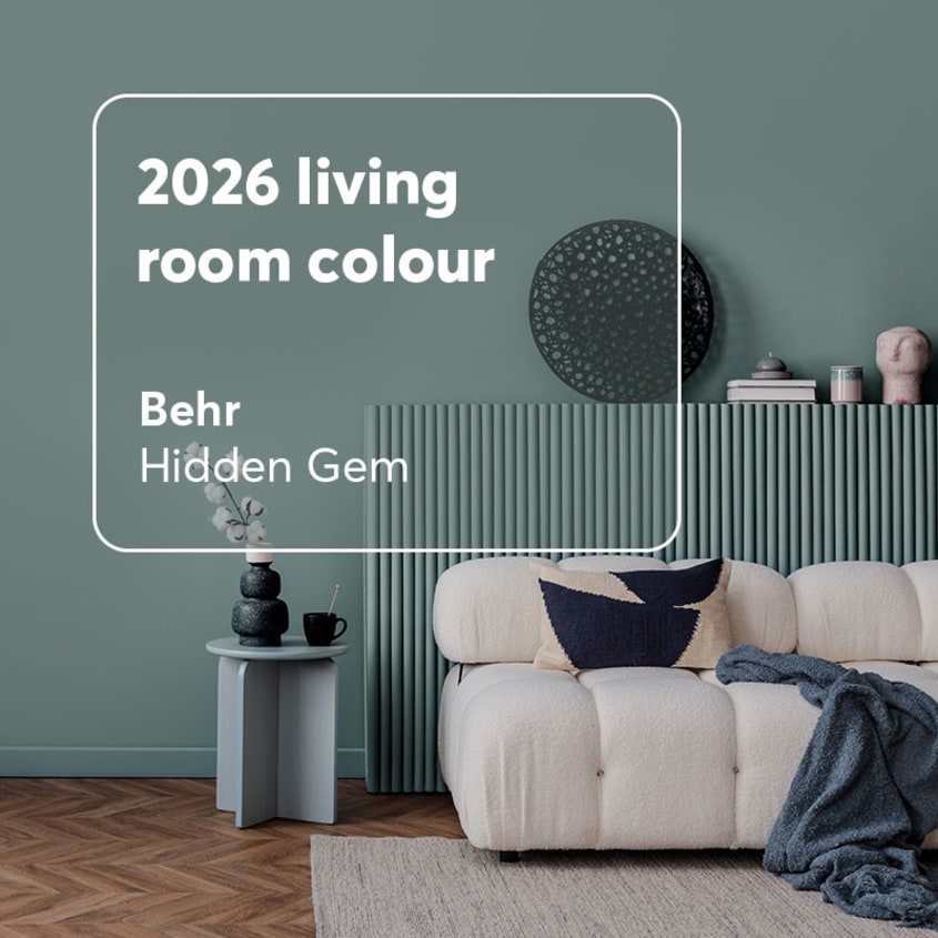 Behr’s trendy living room colour: Hidden Gem