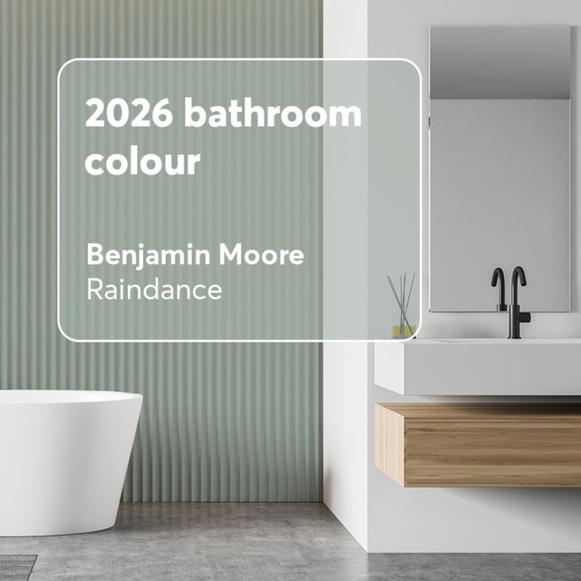Benjamin Moore’s trendy bathroom colour: Raindance