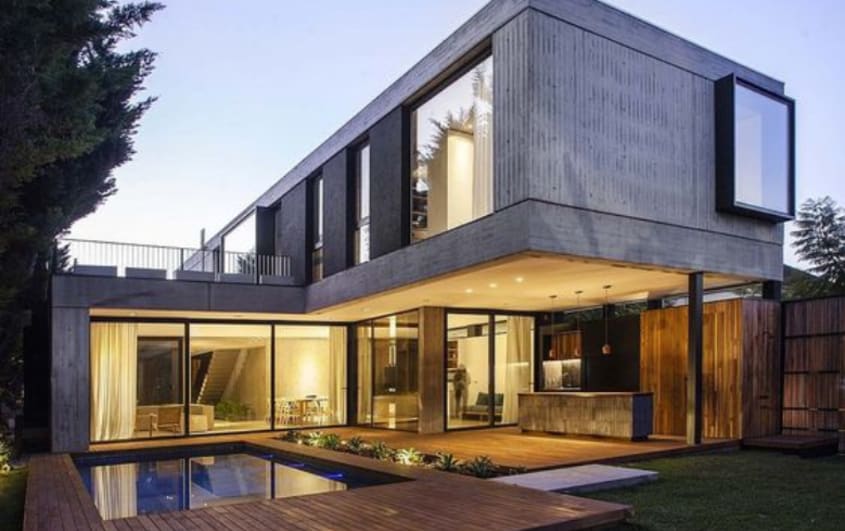 cantilever home extension modern house with pool