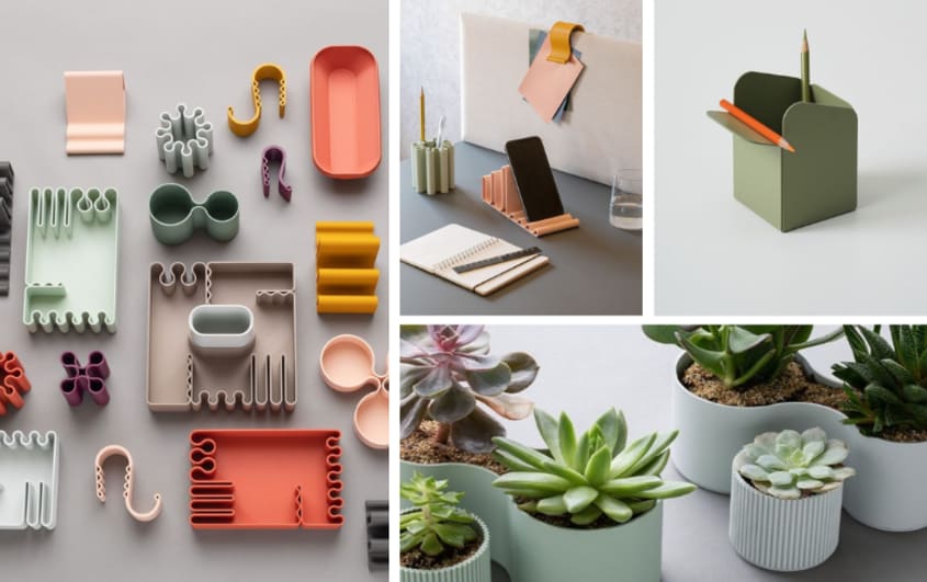 décorations de bureau et pots de fleurs imprimés en 3D