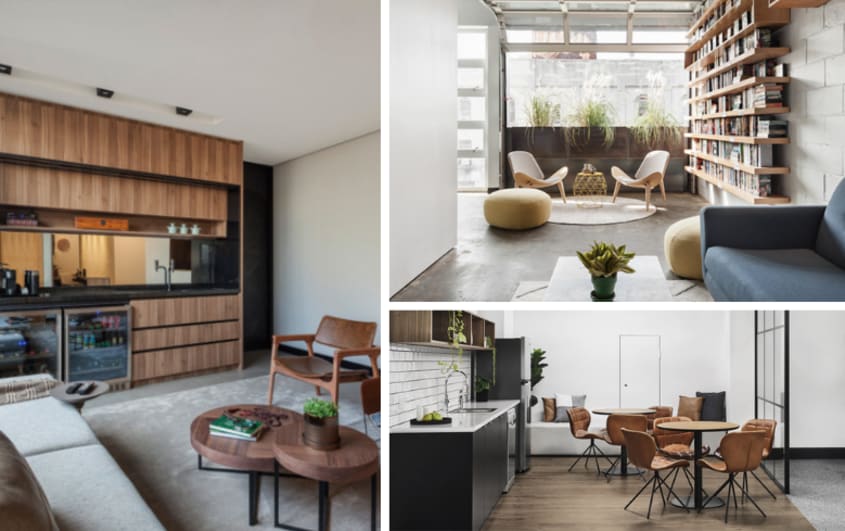 tendance de bureau espace commercial avec salon et sofas confortables
