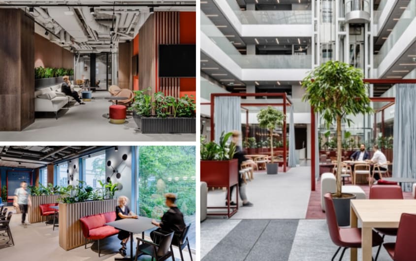 office with lounge areas and comfortable couches