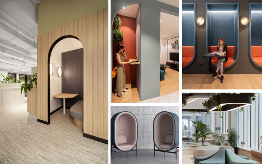 office trend with curved walls and chairs
