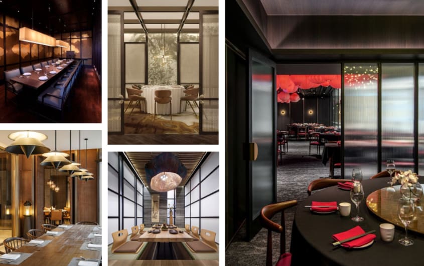 salle privée avec portes vitrées au restaurant