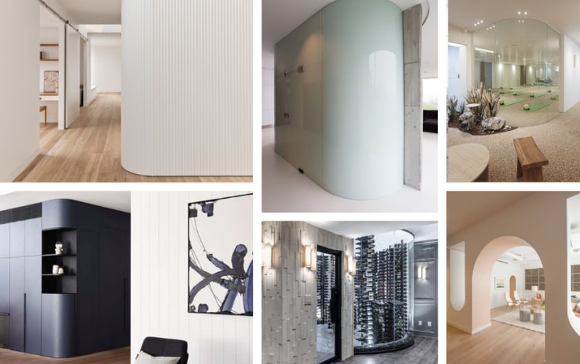 Curved walls and arches in renovated basements and trends