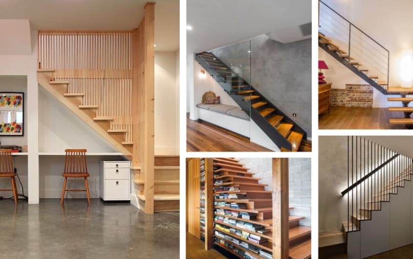 Escaliers originaux en bois et en fer dans sous-sols rénovés et tendances