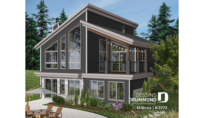 modèle malbaie maison de style chalet extérieur gris dessins drummond