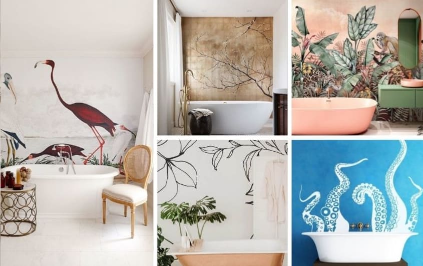 creative bathroom designs with large murals