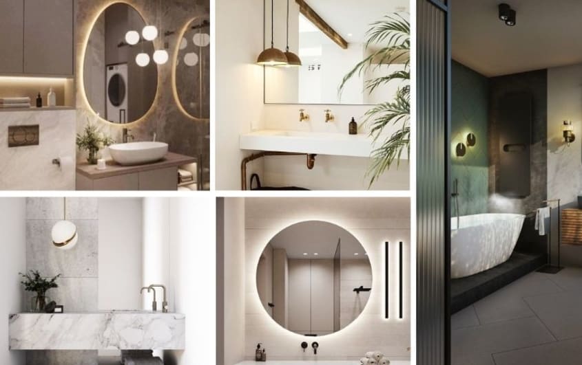 modern bathroom lighting for visual interest