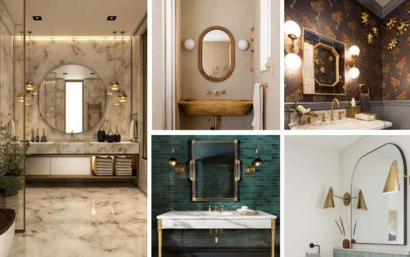 salles de bains contemporaines avec lumière accessoire