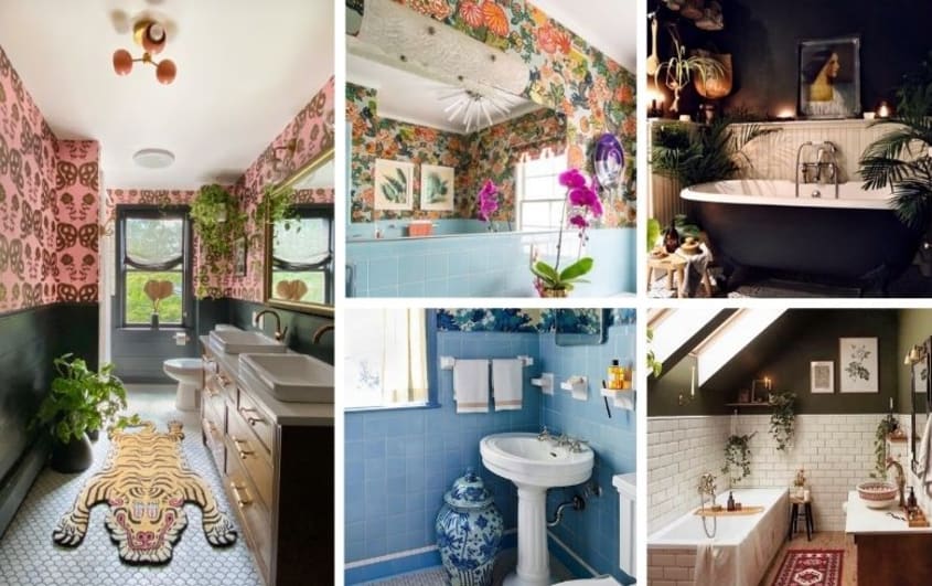 unique bathroom designs with ecclectic decor and personality