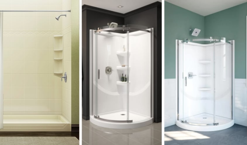 modèles de douche préfabriquées en acrylique blanche
