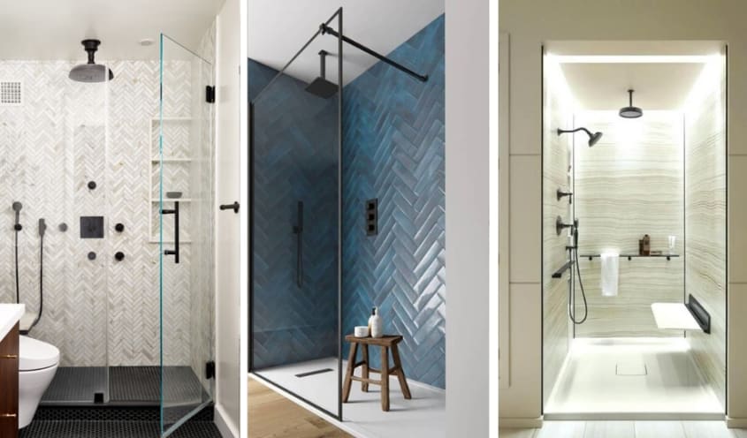 Modèle de douche walk-in à l’italienne