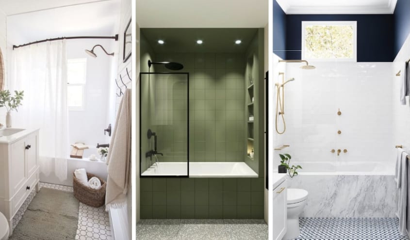Modèle de douche avec un bain