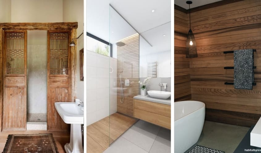 Douche en bois