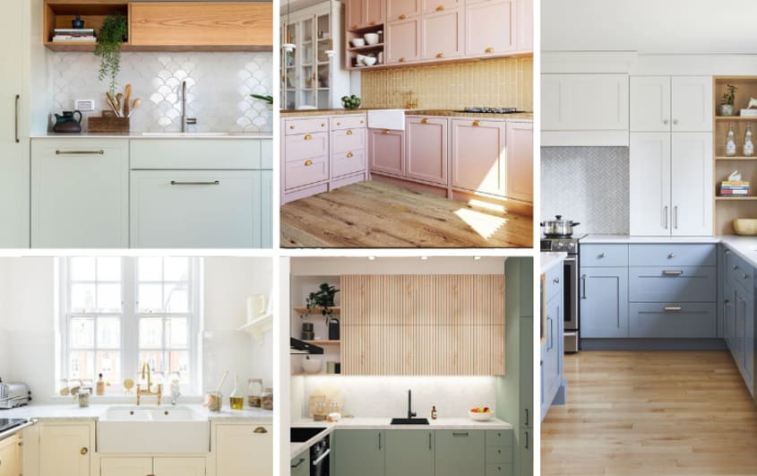 cuisines chaleureuses avec armoires pastel