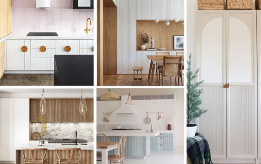 japandi style fluted cabinets
