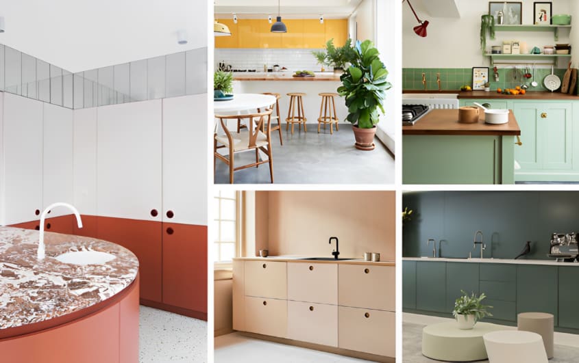 cuisine modernes avec couleurs vives