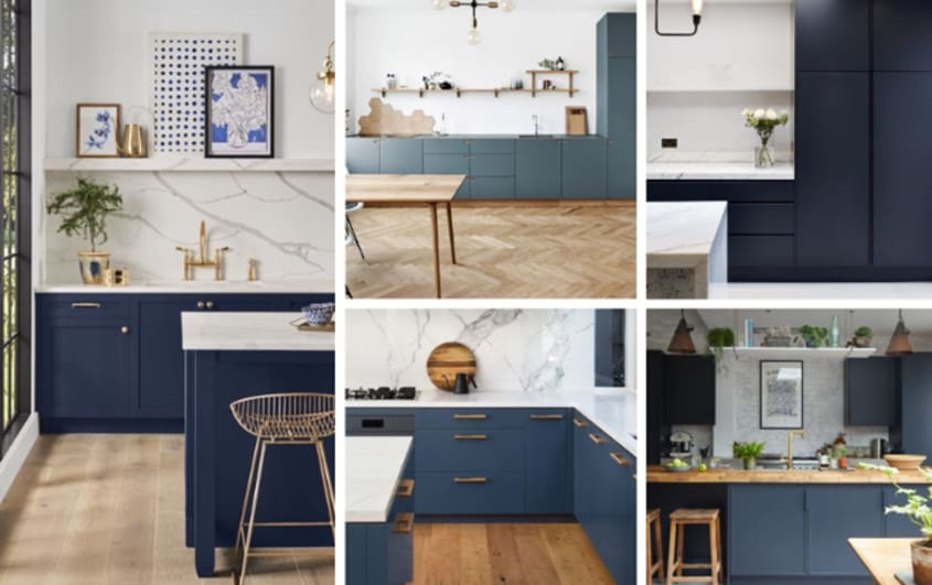 armoires bleus royaux classique en bois
