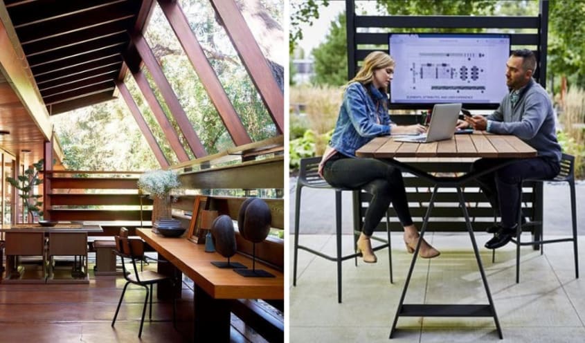 Terrasse avec un espace de bureau