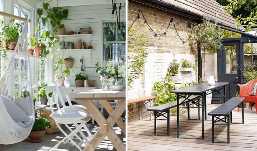 Patio et terrasse avec un bureau de jardin