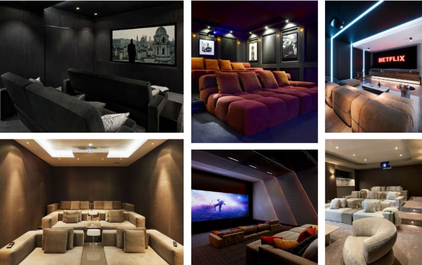 home cinema with architectual lighting