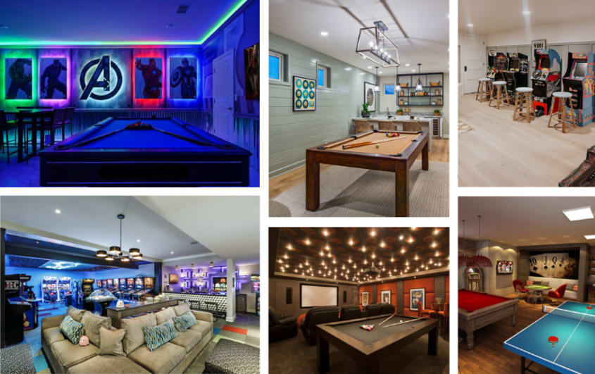 adult game room with pool table