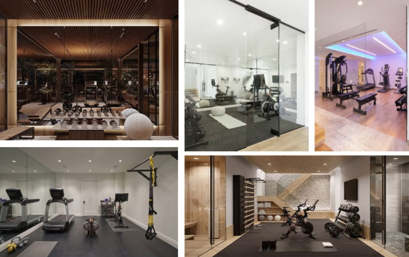 home gym with elliptical machines