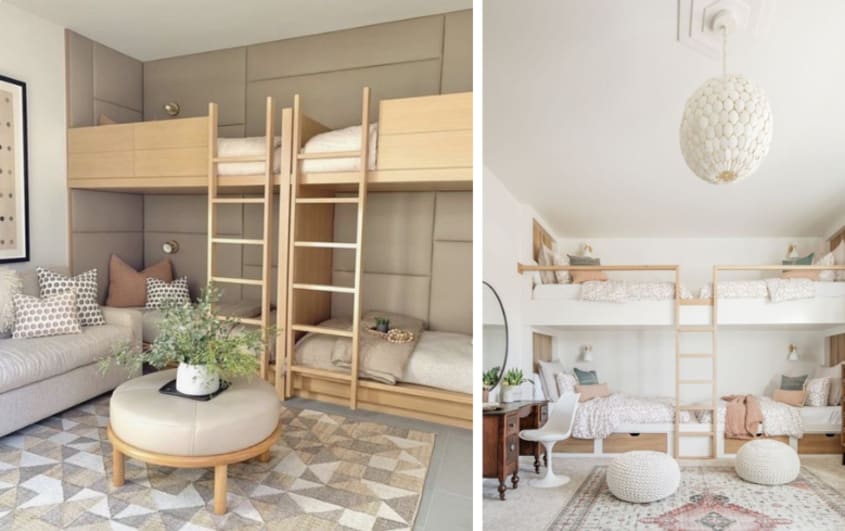 basement bedroom with double bunkbeds