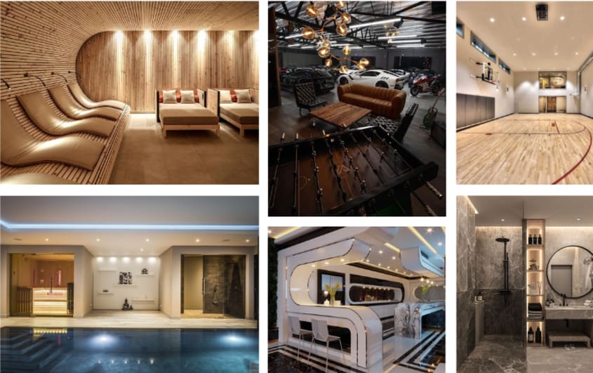 sous-sol de luxe moderne relaxant