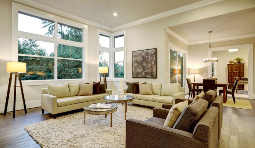 fenetre en pvc dans salon moderne